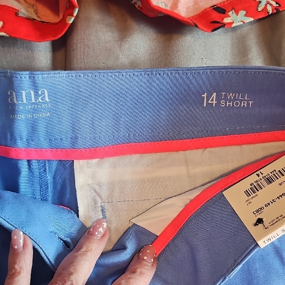 a.n.a Blue and Pink Twill Shorts - Picture 2 of 6